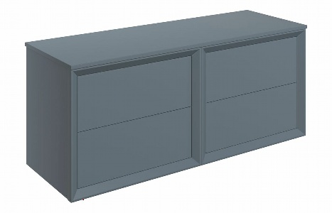 Plush 1200mm Wall Hung 4 Drawer Basin Unit Run & Top - Matt Storm Blue