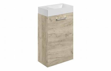 Sabanto 410mm Wall Hung 1 Door Basin Unit & Basin - Oak