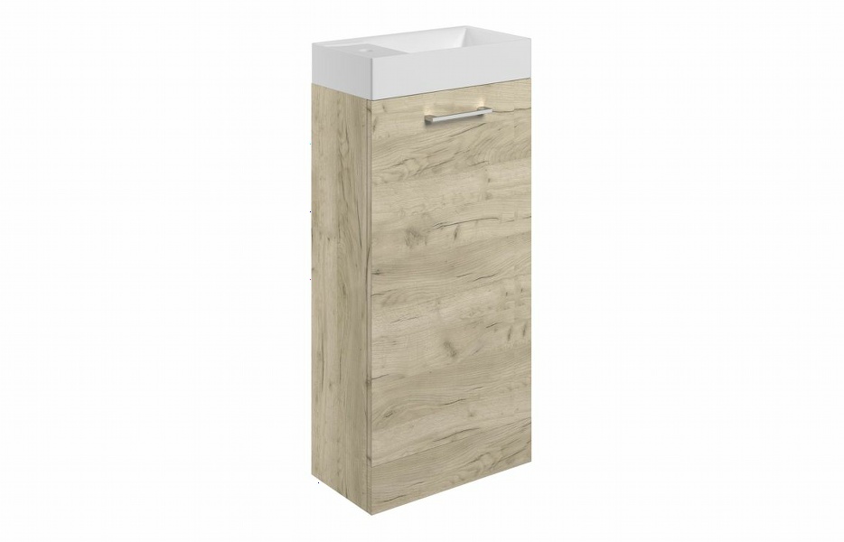 Sabanto 410mm Floor Standing 1 Door Basin Unit & Basin - Oak