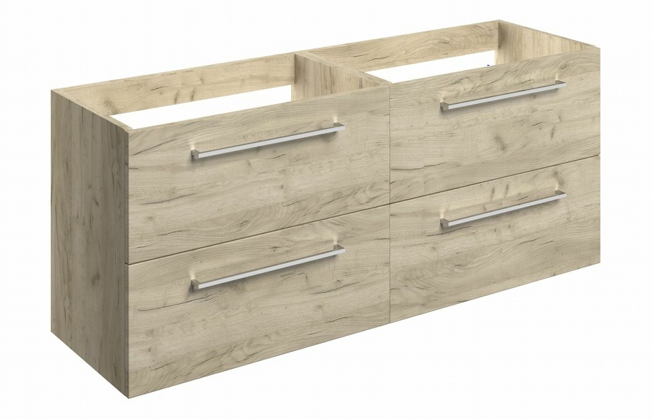 Sabanto 1180mm Wall Hung 2 Drawer Basin Unit Run (No Top) - Oak