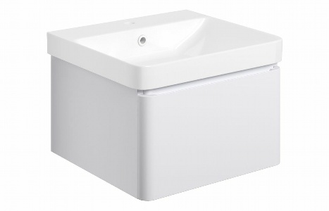 Sky 500mm Wall Hung 1 Drawer Basin Unit & Basin - Matt White