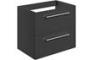 Sabanto 590mm Wall Hung 2 Drawer Basin Unit (No Top) - Anthracite Gloss