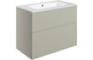 Morino 815mm Wall Hung 2 Drawer Basin Unit & Basin - Matt Latte