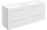 Sabanto 1180mm Wall Hung 2 Drawer Basin Unit Run (No Top) - White Gloss