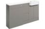 Butlas 1542mm Basin  WC & 3 Drawer Unit Pack (LH) - Pearl Grey Gloss