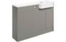 Butlas 1242mm Basin & WC Unit Pack (LH) - Pearl Grey Gloss