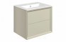 Plush 615mm Wall Hung 2 Drawer Basin Unit & Basin - Matt Cotton