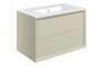 Plush 815mm Wall Hung 2 Drawer Basin Unit & Basin - Matt Cotton