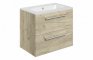 Sabanto 610mm Wall Hung 2 Drawer Basin Unit & Basin - Oak