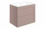 Kensington 615mm Wall Hung 2 Drawer Basin Unit & Basin - Matt Peony