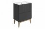 Riba 615mm Floor Standing 2 Drawer Basin Unit & Basin - Matt Graphite Grey