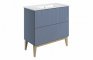 Riba 815mm Floor Standing 2 Drawer Basin Unit & Basin - Matt Smoke Blue