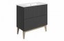 Riba 815mm Floor Standing 2 Drawer Basin Unit & Basin - Matt Graphite Grey