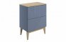 Riba 610mm Floor Standing 2 Drawer Basin Unit & Maple Oak Effect Worktop - Matt Smoke Blue