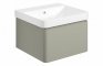 Sky 500mm Wall Hung 1 Drawer Basin Unit & Basin - Matt Latte