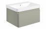 Sky 605mm Wall Hung 1 Drawer Basin Unit & Basin - Matt Latte