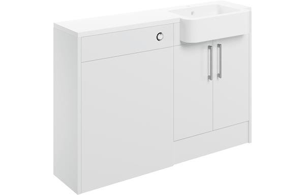 Venosia 1242mm Basin & WC Unit Pack (LH) - White Gloss