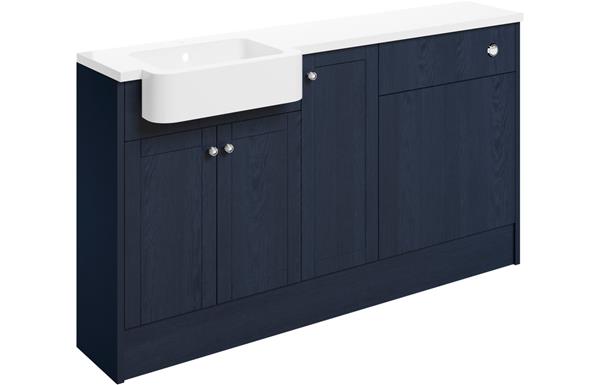 Valinso 1542mm Basin  WC & 1 Door Unit Pack (RH) - Indigo Ash