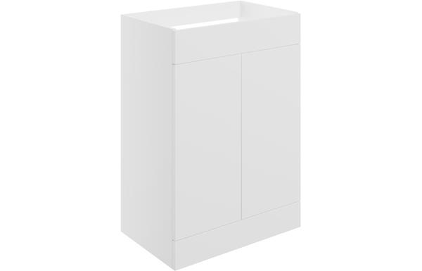 Morino 590mm Floor Standing 2 Door Basin Unit (No Top) - Matt White