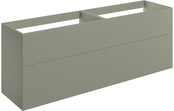 Morino 1180mm Wall Hung 4 Drawer Basin Unit (No Top) - Matt Olive Green