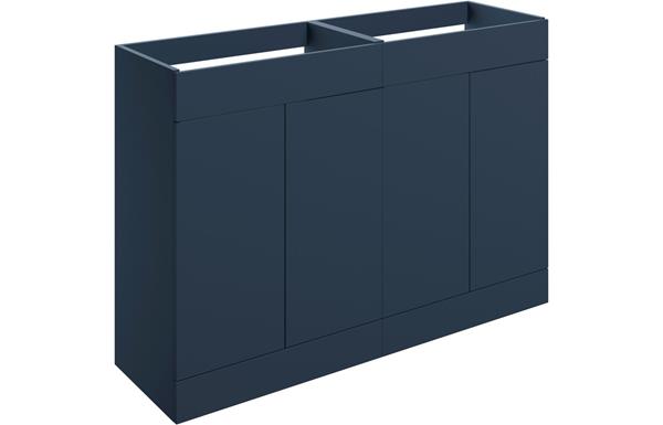 Morino 1180mm Floor Standing 4 Door Basin Unit (No Top) - Matt Deep Blue