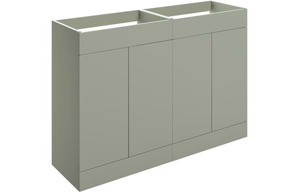 Morino 1180mm Floor Standing 4 Door Basin Unit (No Top) - Matt Olive Green