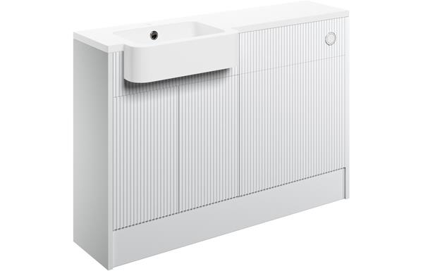 Texorto 1242mm Basin & WC Unit Pack (LH) - Matt White