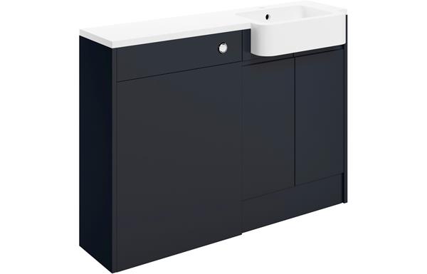 Butlas 1242mm Basin & WC Unit Pack (LH) - Matt Indigo Blue