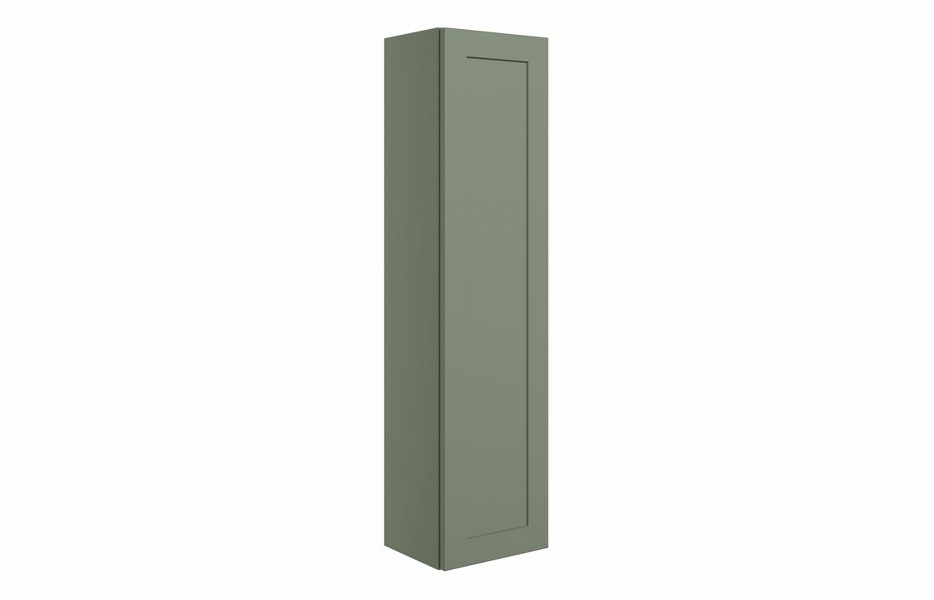 Kensington 350mm Wall Hung 1 Door Tall Unit - Matt Reed Green