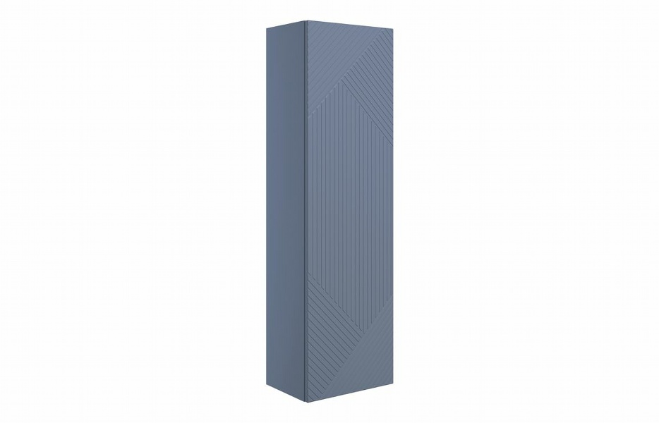 Riba 350mm Wall Hung 1 Door Tall Unit - Matt Smoke Blue