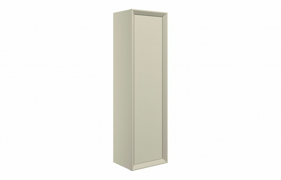 Plush 345mm Wall Hung 1 Door Tall Unit - Matt Cotton