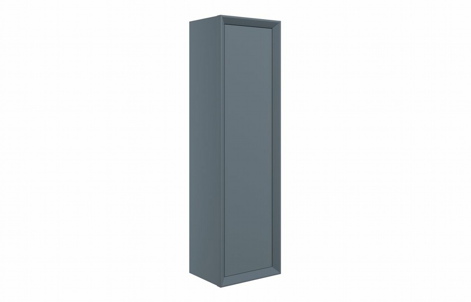 Plush 345mm Wall Hung 1 Door Tall Unit - Matt Storm Blue