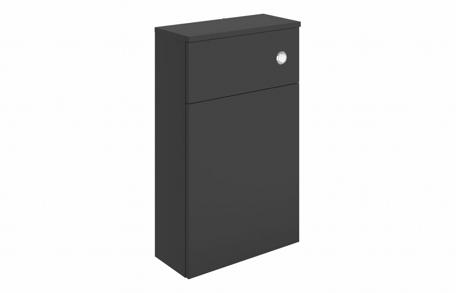 Contra 500mm WC Unit - Matt Black & Glass