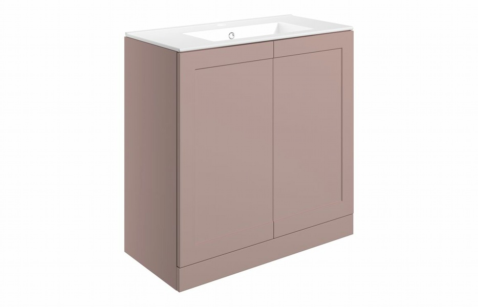 Kensington 815mm Floor Standing 2 Door Basin Unit & Basin - Matt Peony