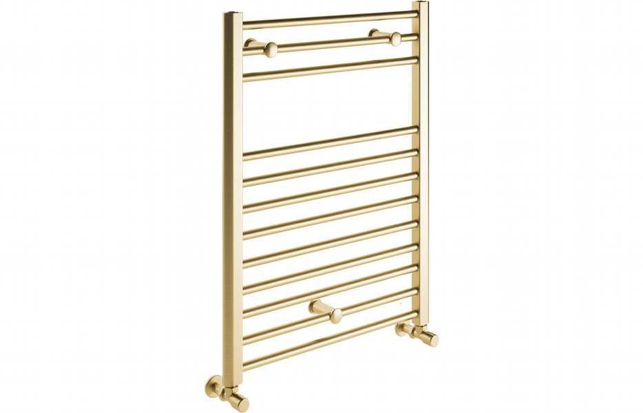 Quadranta Straight 30mm Ladder Radiator (500x800x30mm) - Brushed Brass