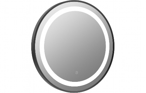 Salina 600mm Round Front-Lit LED Mirror - Matt Black