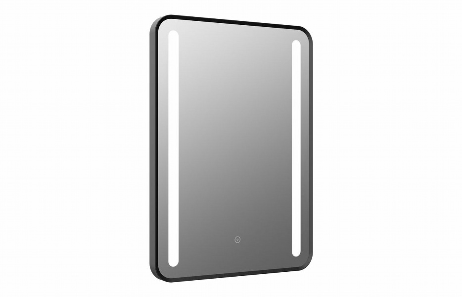 Tier 500x700mm Rounded Front-Lit LED Mirror - Black