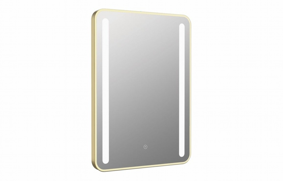 Tier 500x700mm Rounded Front-Lit LED Mirror - Brushed Brass