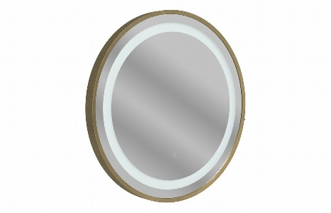 Salina 600mm Round Front-Lit LED Mirror - Brushed Bronze