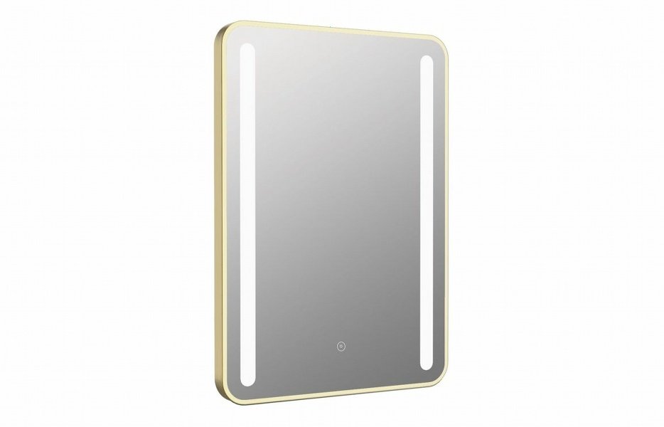 Tier 500x700mm Rounded Front-Lit LED Mirror - Brushed Brass