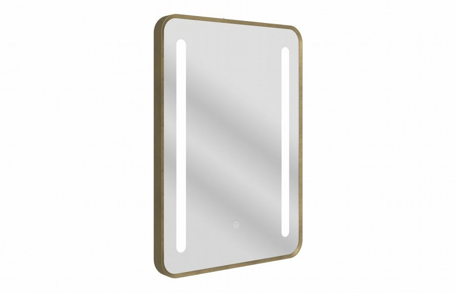 Tier 500x700mm Rounded Front-Lit LED Mirror - Brushed Bronze