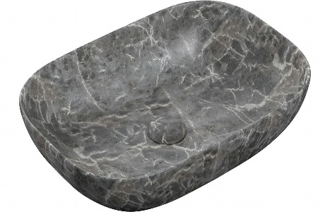 Bronte 460x330mm Ceramic Washbowl - Grey Marble Effect