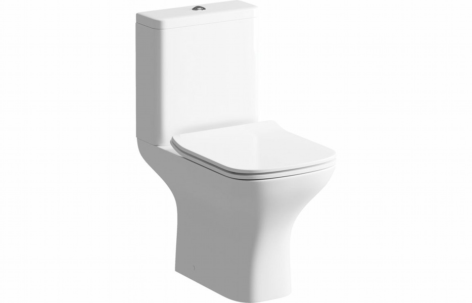 Nicey Rimless Comfort Height Close Coupled Open Back WC & Slim Soft Close Seat