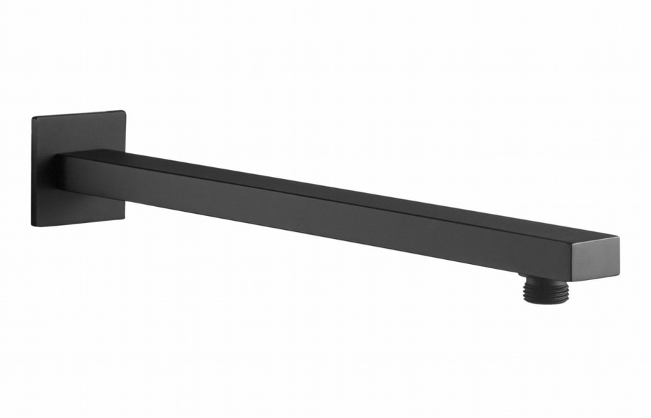 Square Shower Arm 300mm - Matt Black