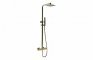 Square Thermostatic Bar Mixer w/Riser Kit - Brushed Bronze