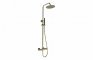 Round Thermostatic Bar Mixer w/Riser Kit - Brushed Bronze