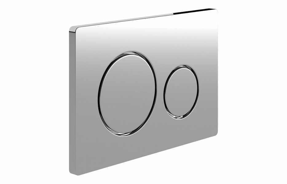 Round Push Button Flushplate - Chrome