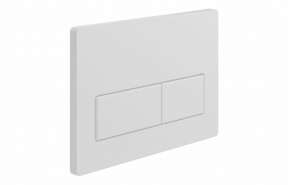 Rectangle Push Button Flushplate - White