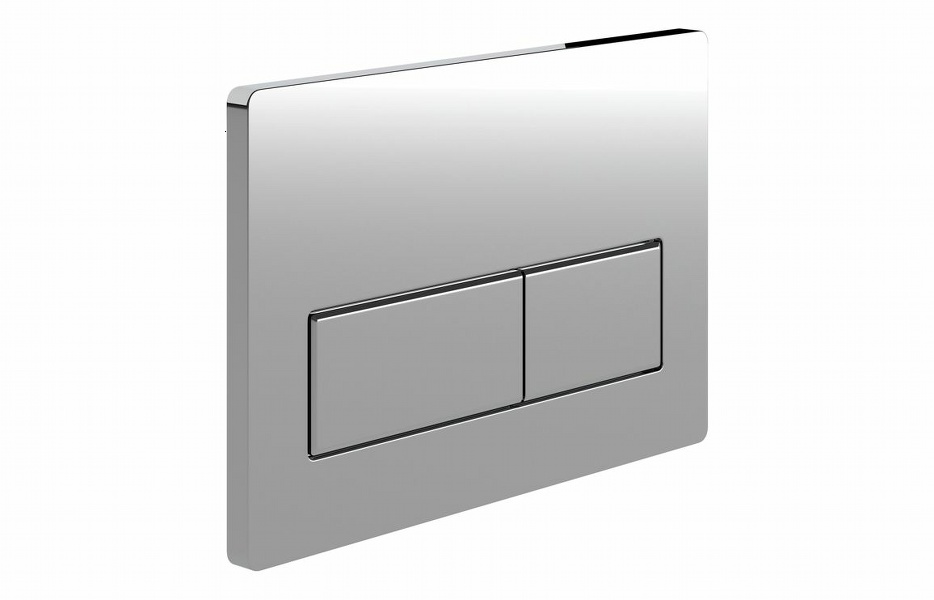 Rectangle Push Button Flushplate - Chrome