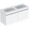 Geberit Renova Plan 1300mm Double Basin & Gloss White Drawer Vanity Unit